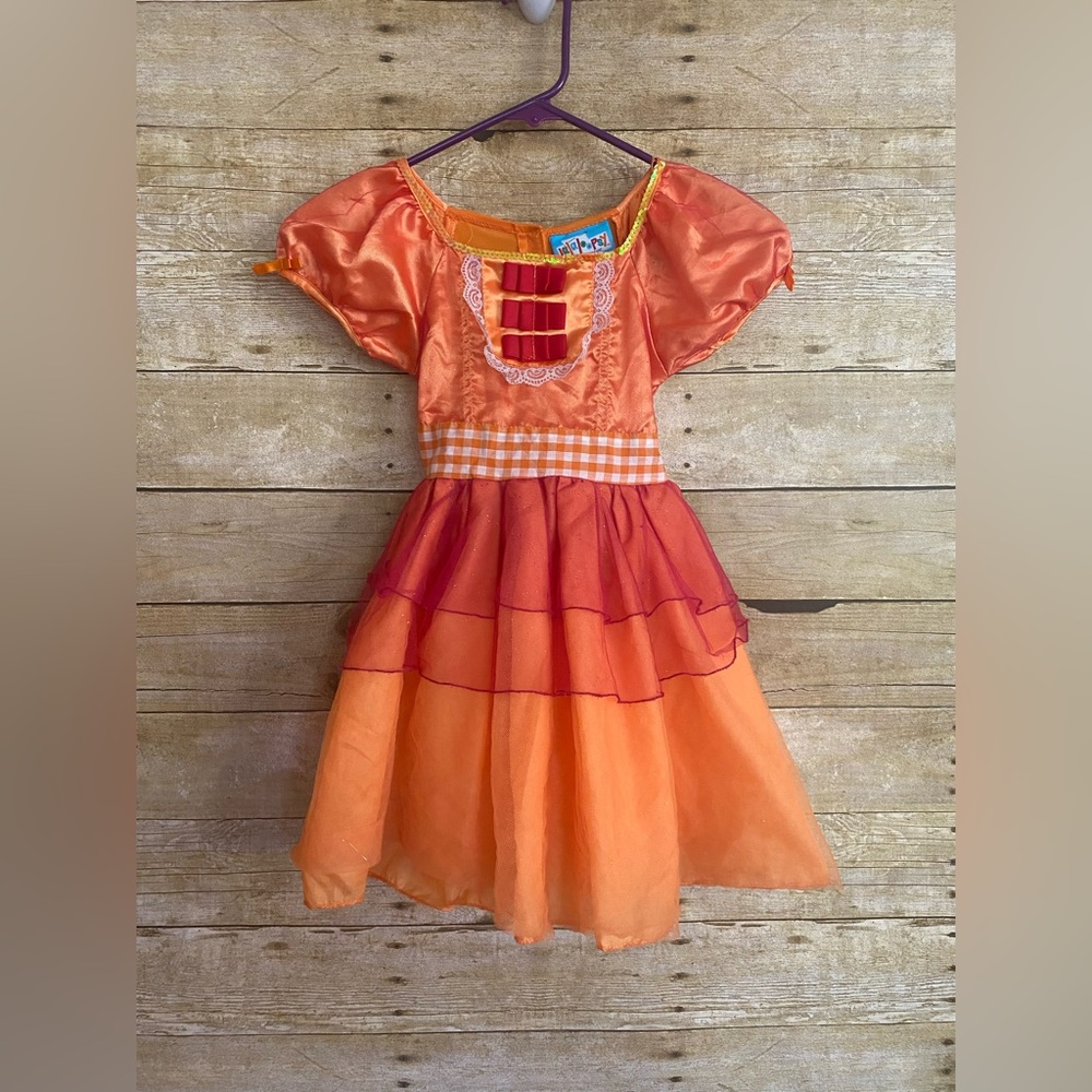 Lalaloopsy Girl Dress Small 3 - 4 Orange Costume Layered Ruffles Halloween